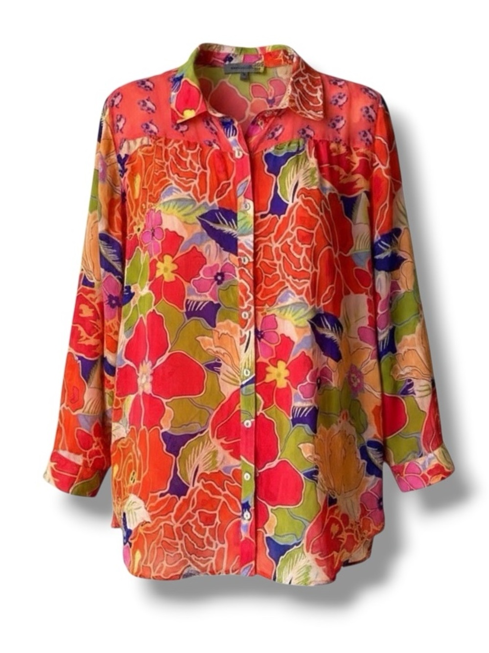 FIGUEROA & FLOWER Floral Women's Blouse Multicolor 3X